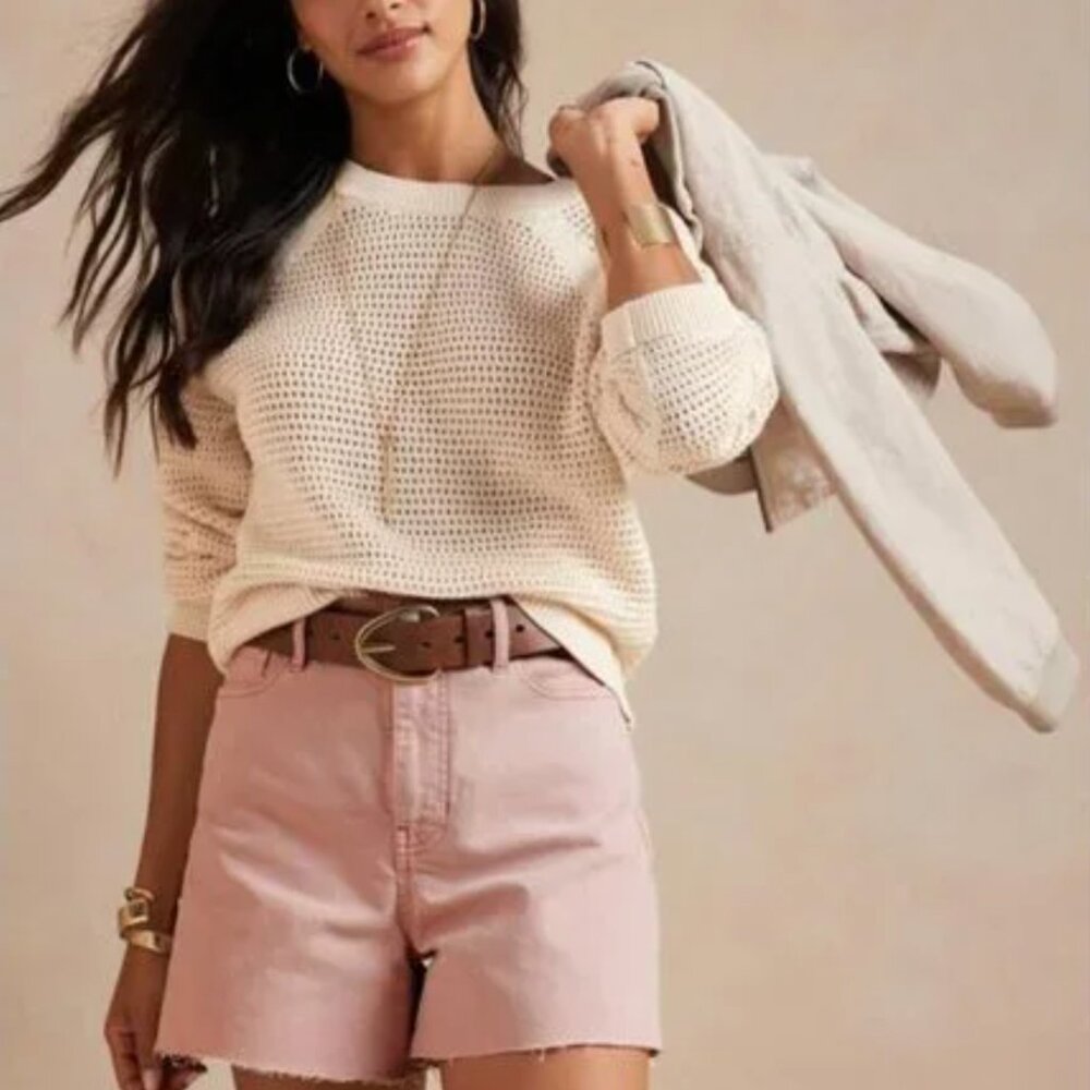 Banana Republic Girlfriend Denim Shorts Pink Fog, sz 27/4